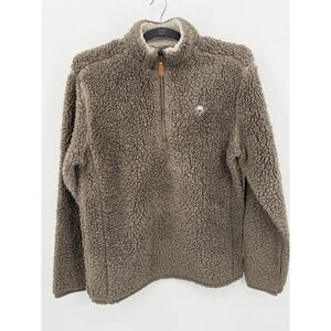 Southern Shirt Women's Small Tan Plush Sherpa‎ 1/4 Zip Pullover Jacket